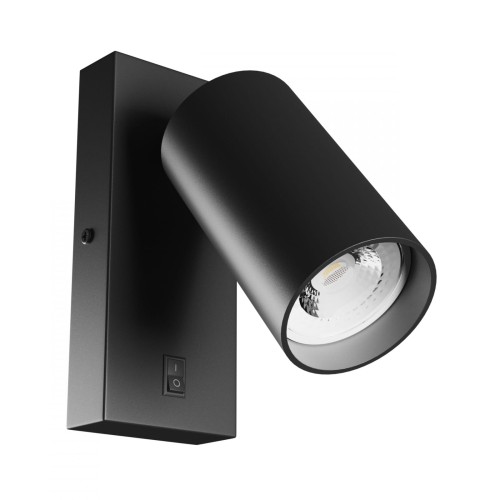 Kinkiet z włącznikiem SQUALLA VARIOSA SWITCH GU10 230V IP20 55x100MM Czarny Okrągła SLIP006022 SPECTRUM LED do sypialni