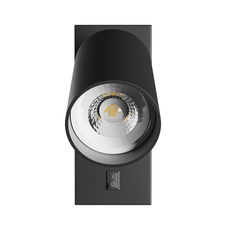 Kinkiet z włącznikiem SQUALLA VARIOSA SWITCH GU10 230V IP20 55x100MM Czarny Okrągła SLIP006022 SPECTRUM LED do sypialni