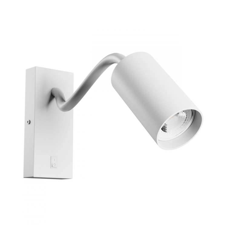 Kinkiet z włącznikiem SQUALLA VARIOSA FLEXI SWITCH GU10 230V IP20 55x100x410MM białe Biały okrągłe okrągła SLIP006023 SPECTRUM LED do sypialni