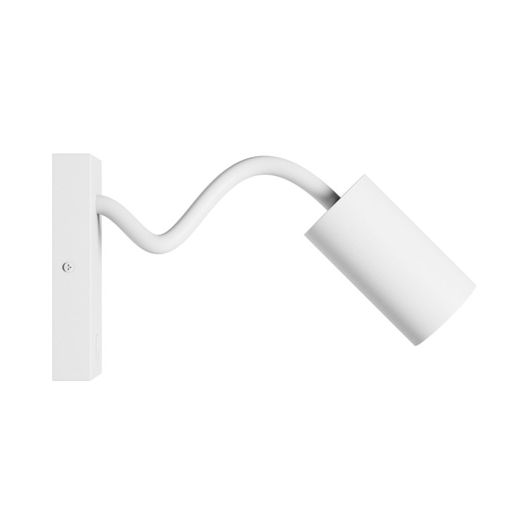 Kinkiet z włącznikiem SQUALLA VARIOSA FLEXI SWITCH GU10 230V IP20 55x100x410MM białe Biały okrągłe okrągła SLIP006023 SPECTRUM LED do sypialni