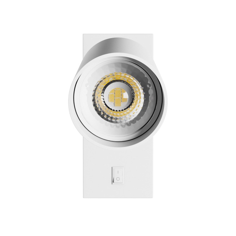 Kinkiet z włącznikiem SQUALLA VARIOSA FLEXI SWITCH GU10 230V IP20 55x100x410MM białe Biały okrągłe okrągła SLIP006023 SPECTRUM LED do sypialni