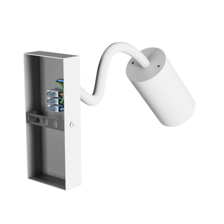 Kinkiet z włącznikiem SQUALLA VARIOSA FLEXI SWITCH GU10 230V IP20 55x100x410MM białe Biały okrągłe okrągła SLIP006023 SPECTRUM LED do sypialni