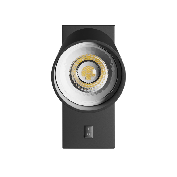 Kinkiet z włącznikiem SQUALLA VARIOSA FLEXI SWITCH GU10 230V IP20 55x100x410MM Czarny Okrągła SLIP006024 SPECTRUM LED do sypialni
