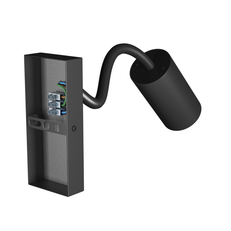 Kinkiet z włącznikiem SQUALLA VARIOSA FLEXI SWITCH GU10 230V IP20 55x100x410MM Czarny Okrągła SLIP006024 SPECTRUM LED do sypialni