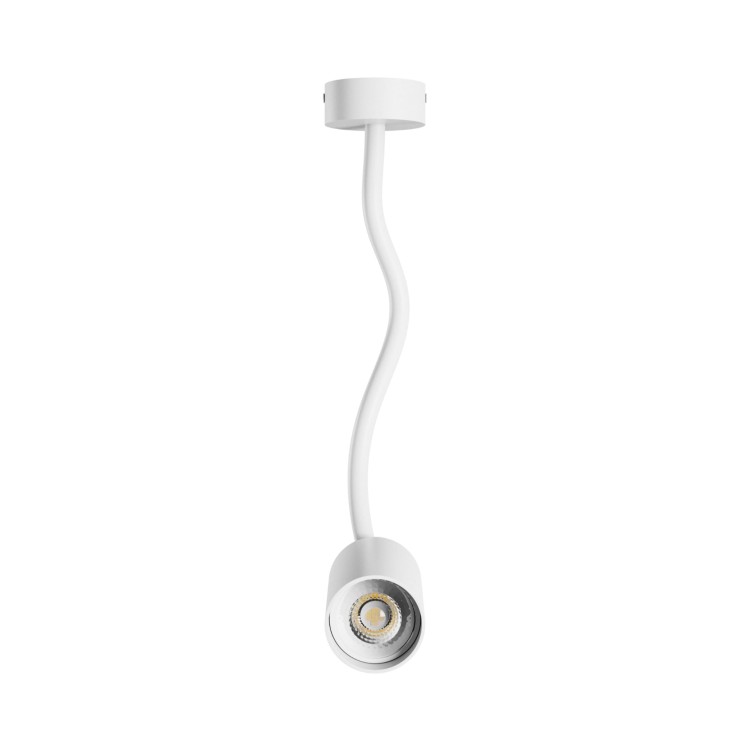 Lampa sufitowa natynkowa VARIOSA FLEXI GU10 BAZA 230V IP20 55x100x410mm Biała Biały okrągłe okrągła SLIP006025 SPECTRUM LED zwis giętka wyginana