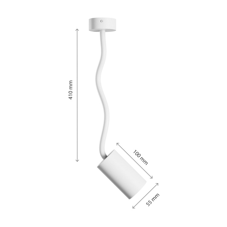 Lampa sufitowa natynkowa VARIOSA FLEXI GU10 BAZA 230V IP20 55x100x410mm Biała Biały okrągłe okrągła SLIP006025 SPECTRUM LED zwis giętka wyginana