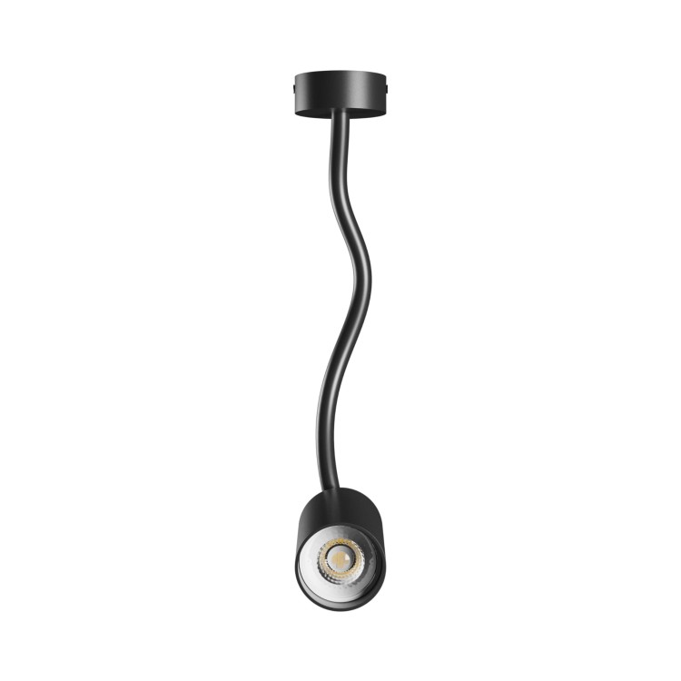 Lampa sufitowa natynkowa VARIOSA FLEXI GU10 BAZA 230V IP20 55x100x410mm Czarna Czarny okrągłe okrągła SLIP006026 SPECTRUM LED zwis giętka wyginana