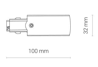 Końcówka zasilająca prawa do Szynoprzewodu Szyny CTLS POWER END CAP RIGHT BLACK PE-R 8713 NOWODVORSKI Lighting Loft nowoczesna trójfazowa 3 fazowa 3F sufitowy ścienny oświetlenie szynowe listwa natynkowa 230V czarna Inspiracje Premium