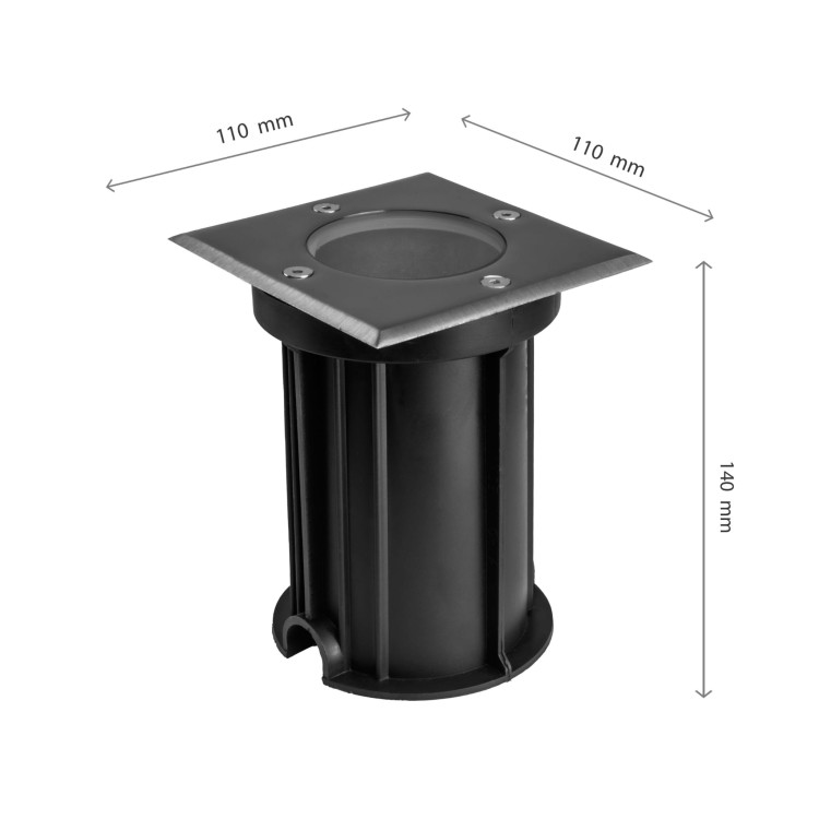 LUKKA CONNECT GU10 250V IP67 110x110x140 Szary Kwadratowa gruntowa, najazdowa, przelotowa SLIP012016 SPECTRUM LED
