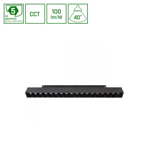 System SHIFT SMART- GRID M Oprawa liniowa 330x23x42mm 17W 40st czarny CCT/DIM 5 Lat Gwarancji WLD+40012_SMART WOJNAROWSKI Lighting