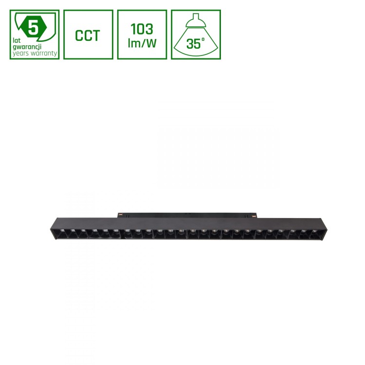 System SHIFT CCT- GRID L Oprawa Liniowa 440X23X42MM 22W 40ST Czarny CCT SWITCH 5 Lat Gwarancji WLD+40013_CCT WOJNAROWSKI Lighting