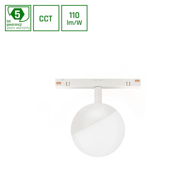 System SHIFT CCT- GLOBE Oprawa Kula FI100X130MM 5W 165ST Biała CCT SWITCH 5 Lat Gwarancji WLD+40033_CCT WOJNAROWSKI Lighting