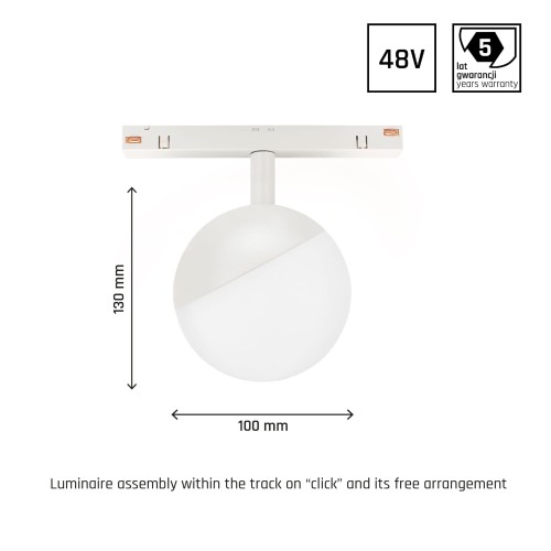 System SHIFT SMART- GLOBE Oprawa Kula fi100x130mm 5W 165st biała CCT/DIM 5 Lat Gwarancji WLD+40033_SMART WOJNAROWSKI Lighting