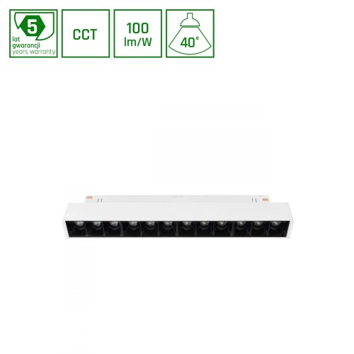 System SHIFT SMART- GRID S Oprawa liniowa 220x23x42 12W 40st biała CCT/DIM 5 Lat Gwarancji WLD+40040_SMART WOJNAROWSKI Lighting