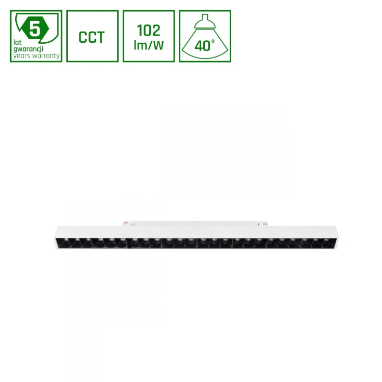 System SHIFT SMART- GRID L Oprawa liniowa 440x23x42mm 22W 40st biała CCT/DIM 5 Lat Gwarancji WLD+40042_SMART WOJNAROWSKI Lighting