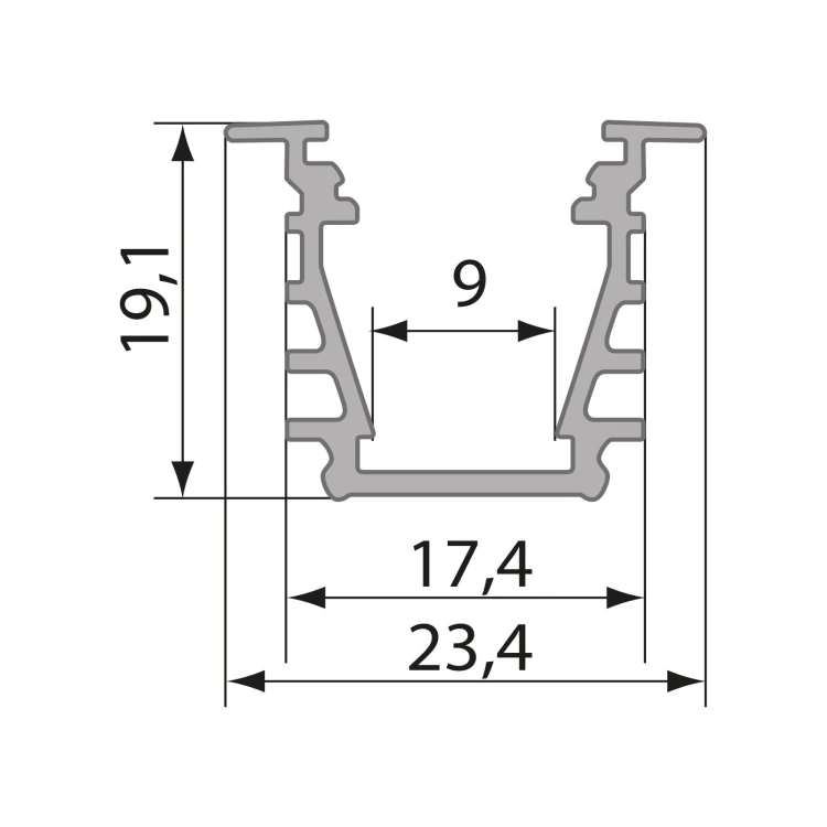 Profil Aluminiowy WOJDEEP z osłoną mleczną 1mb Klosz B WOJ+01708 SPECTRUM LED