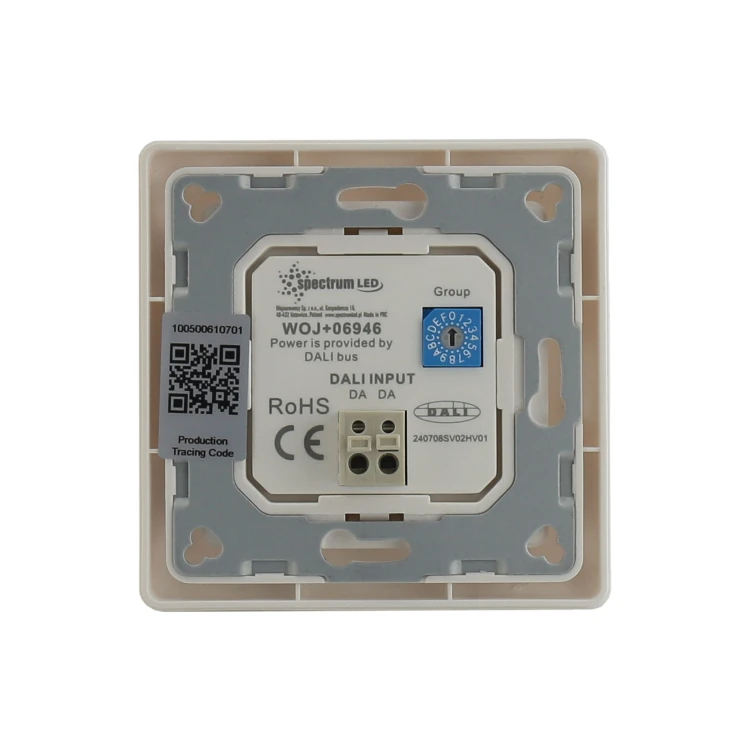 Pokrętło wŁącznik / ściemniacz DALI-2 z podświetleniem broadcast + grupy WOJ+06946 SPECTRUM LED