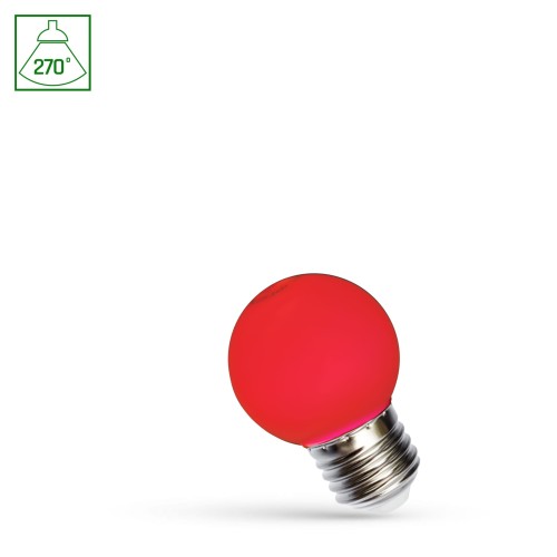 Żarówka LED kulka E-27 E27 230V 1W CZERWONY WOJ+11795 SPECTRUM LED