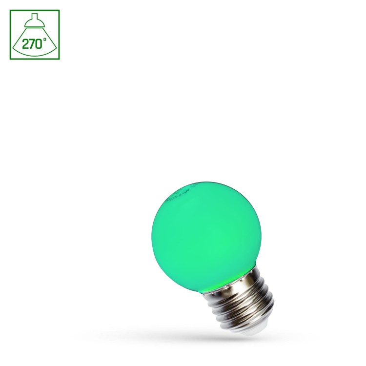 Żarówka LED kulka E-27 E27 230V 1W ZIELONY WOJ+11796 SPECTRUM LED