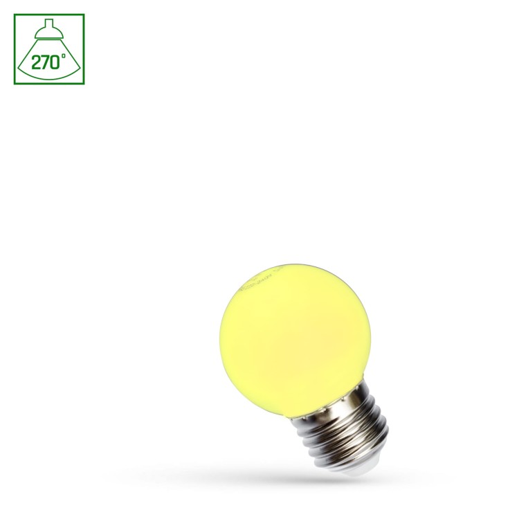 Żarówka LED kulka E-27 E27 230V 1W Żółty WOJ+11798 SPECTRUM LED