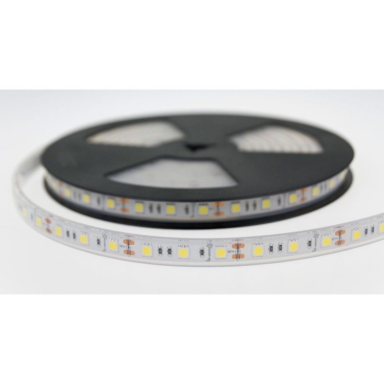 Taśma LED Pasek 48W 5050 60LED CW 5 Lat 1m (rolka 5m) - w silikonie WOJ+12216 SPECTRUM LED