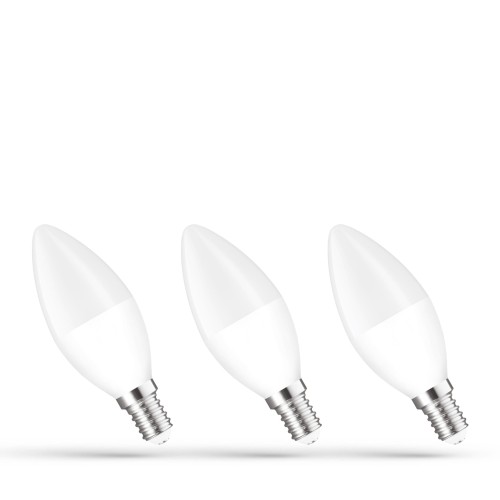 Żarówka LED świecowa świeczka E-14 E14 230V 6W WW 3-Pack WOJ+13026_3PACK SPECTRUM LED