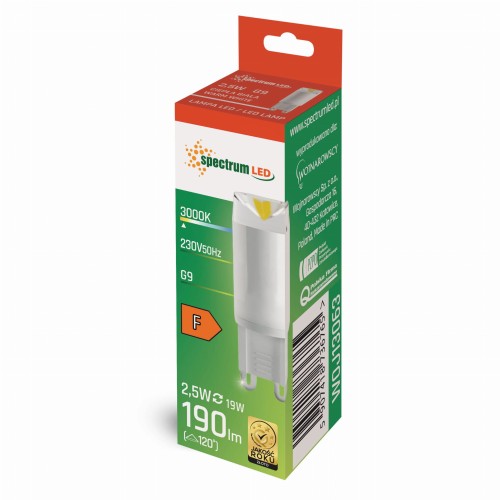 Żarówka LED G9 230V 2.5W WW Ceramiczna WOJ+13063 SPECTRUM LED
