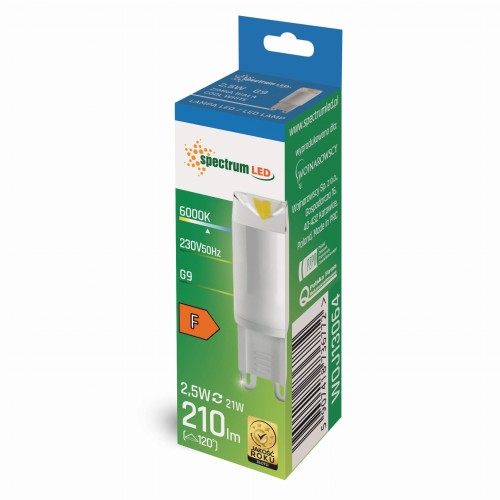 Żarówka LED G9 230V 2.5W CW Ceramiczna WOJ+13064 SPECTRUM LED