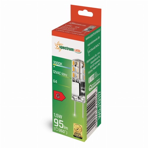 Żarówka LED G4 column 12V 1,5W SILIKON WW WOJ+13117 SPECTRUM LED