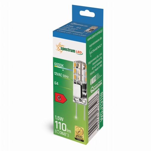 Żarówka LED G4 column 12V 1,5W SILIKON CW WOJ+13118 SPECTRUM LED