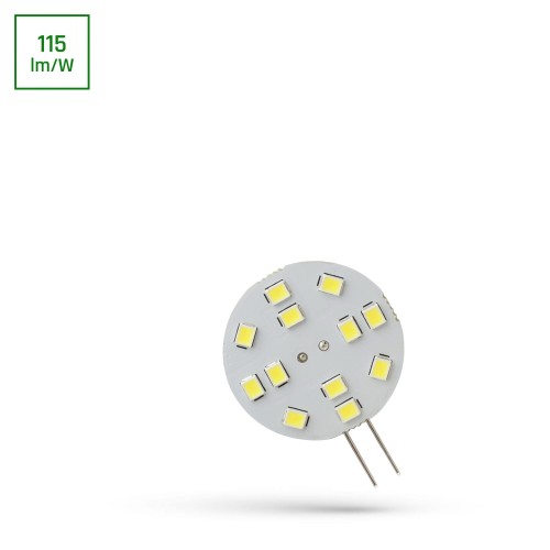 Żarówka LED G4 12V 2W 12 LED CW 30mm WOJ+13783 SPECTRUM LED
