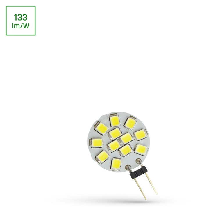 Żarówka LED G4 12V 1,2W 12 LED CW 20mm WOJ+13785 SPECTRUM LED