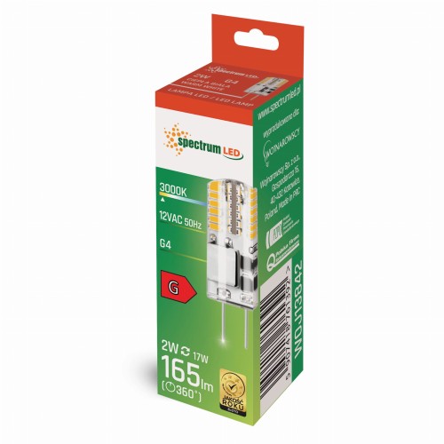 Żarówka LED G4 column 12V 2W SILIKON WW WOJ+13842 SPECTRUM LED