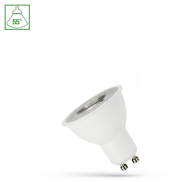 Żarówka LED GU10 230V 4W SMD 55st CW z soczewką WOJ+14091_55ST SPECTRUM LED