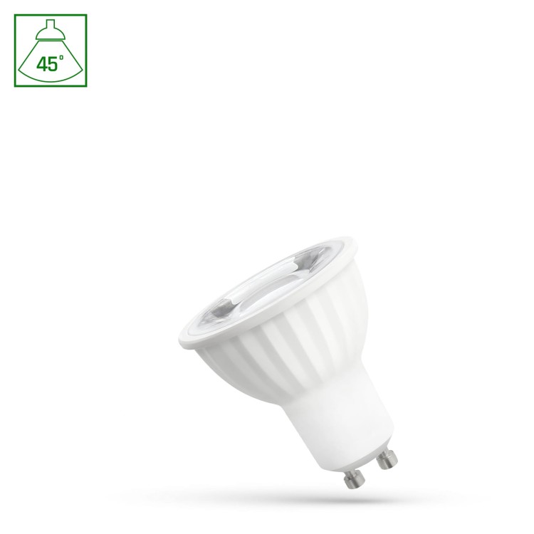 Żarówka LED GU10 230V 6W SMD 45st NW z soczewką WOJ+14093 SPECTRUM LED