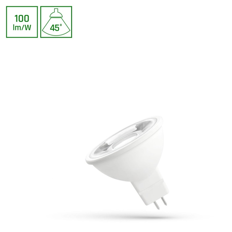 Żarówka LED MR16 12V 4W SMD 45 st CW z soczewką WOJ+14097_45ST SPECTRUM LED