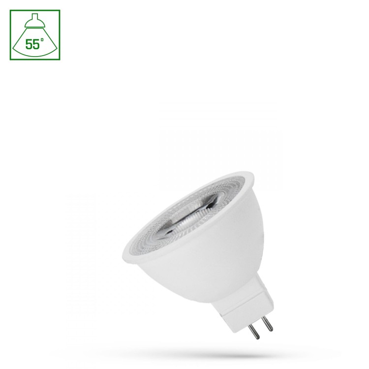 Żarówka LED MR16 12V 6W SMD 55st CW z soczewką WOJ+14100_55ST SPECTRUM LED