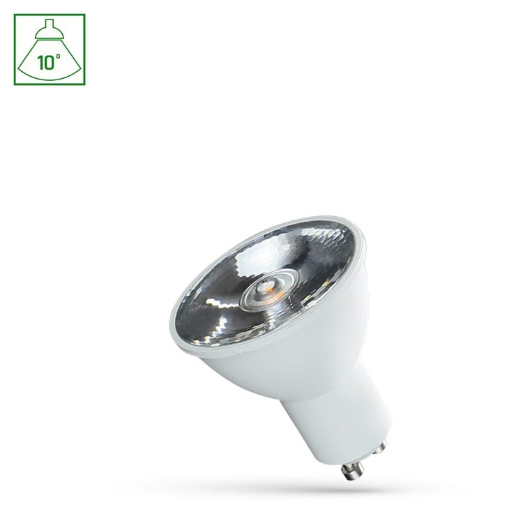 Żarówka LED GU10 230V 6W SMD 10st CW z soczewką WOJ+14105 SPECTRUM LED