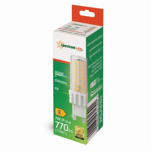 Żarówka LED G9 230V 7W WW SMD WOJ+14163 SPECTRUM LED