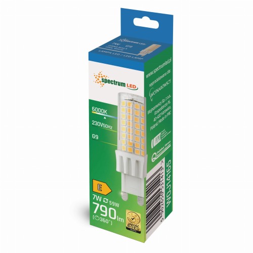 Żarówka LED G9 230V 7W CW SMD WOJ+14165 SPECTRUM LED