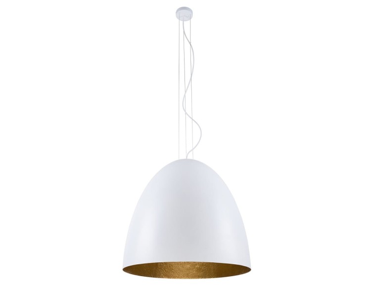 Lampa sufitowa wisząca Industrialna Loft EGG WHITE XL GOLD 9025 NOWODVORSKI Lighting E27 x7 75cm oświetleniowa żyrandol nowoczesna do Kuchni Jadalni nad stół blat wyspę biało-złota zwis Inspiracje Premium