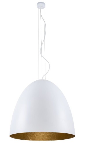 Lampa sufitowa wisząca Industrialna Loft EGG WHITE XL GOLD 9025 NOWODVORSKI Lighting E27 x7 75cm oświetleniowa żyrandol nowoczesna do Kuchni Jadalni nad stół blat wyspę biało-złota zwis Inspiracje Premium