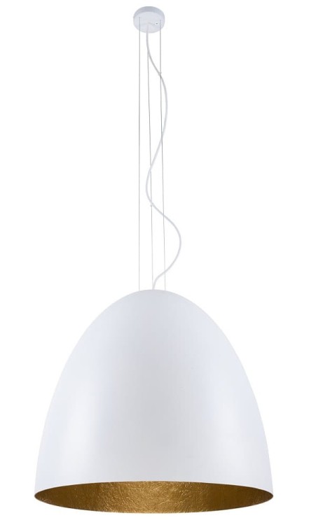 Lampa sufitowa wisząca Industrialna Loft EGG WHITE XL GOLD 9025 NOWODVORSKI Lighting E27 x7 75cm oświetleniowa żyrandol nowoczesna do Kuchni Jadalni nad stół blat wyspę biało-złota zwis Inspiracje Premium