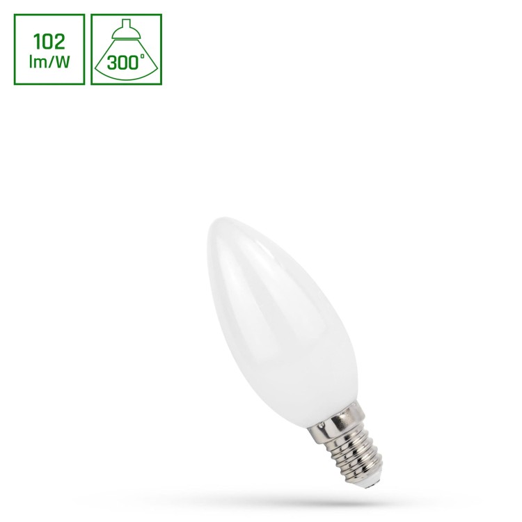 Żarówka LED świecowa świeczka E-14 E14 230V 4W COG NW MILKY WOJ+14333 SPECTRUM LED