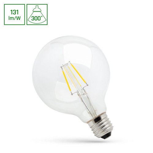 Żarówka LED GLOB E-27 E27 G125 230V 8W COG NW CLEAR WOJ+14341 SPECTRUM LED