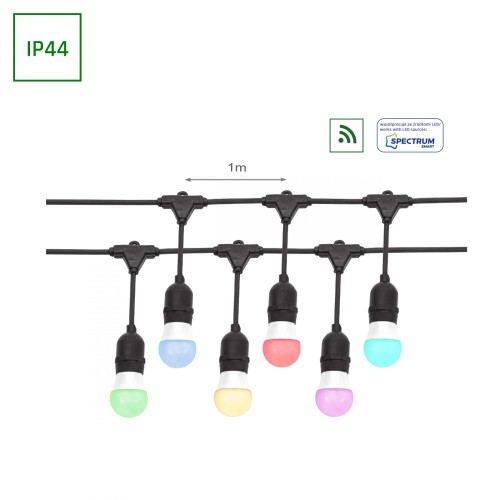 GIRLANDA 250V IP44 9550mm 10xE27 Czarny łączona WOJ+14342 SPECTRUM LED