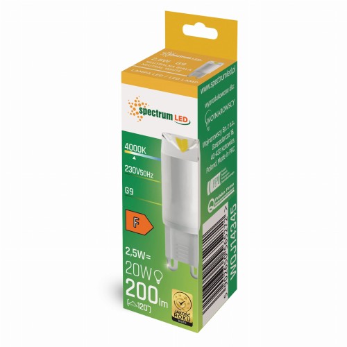 Żarówka LED G9 230V 2.5W NW Ceramiczna WOJ+14345 SPECTRUM LED