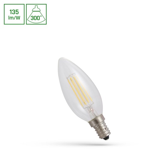 Żarówka LED świecowa świeczka E-14 E14 230V 5,5W COG NW CLEAR WOJ+14388_5.5W SPECTRUM LED