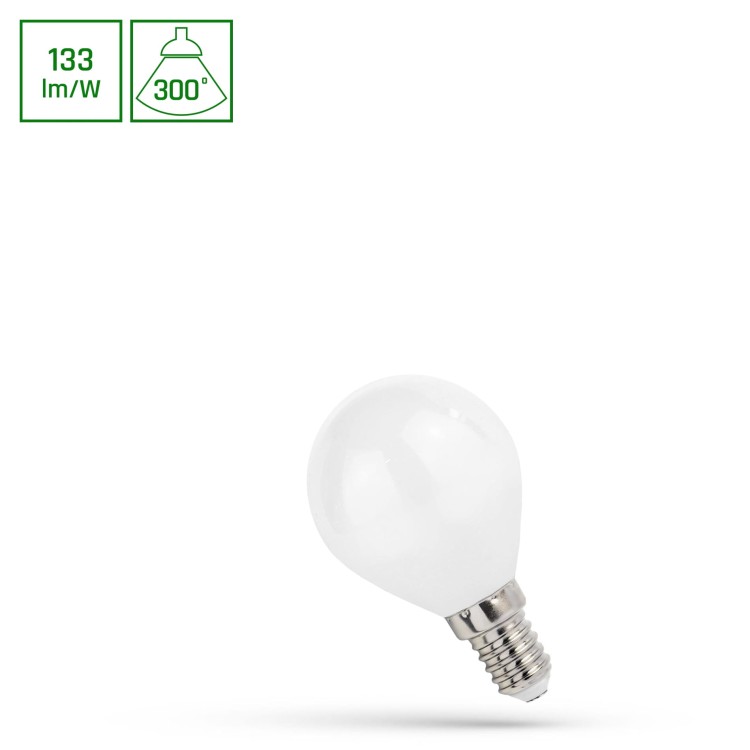 Żarówka LED kulka E-14 E14 230V 6W COG NW MILKY WOJ+14395 SPECTRUM LED