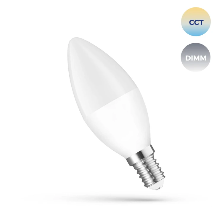 Żarówka LED świecowa świeczka 5W E-14 E14 230V CCT+DIM Wi-Fi SMART WOJ+14413 SPECTRUM LED